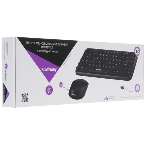 Купить Клавиатура+мышь беспроводная   Smartbuy SBC-626376AG-K черный  1602782. Характеристики, отзывы и цены в Донецке