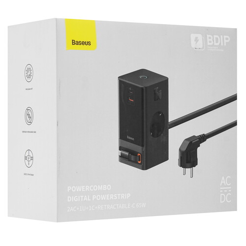 Купить Сетевое зарядное устройство Baseus PowerCombo Digital PowerStrip черный  9163666. Характеристики, отзывы и цены в Донецке