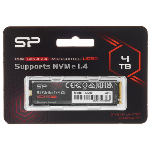 Купить 4000 ГБ M.2 NVMe накопитель Silicon Power UD90 [SP04KGBP44UD9005]  5410834. Характеристики, отзывы и цены в Донецке