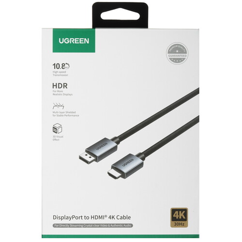 Купить Кабель однонаправленный Ugreen DisplayPort - HDMI, 2 м  9212990. Характеристики, отзывы и цены в Донецке