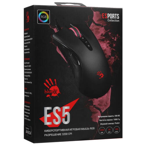 Купить Мышь проводная A4Tech Bloody ES5  черный  5085916. Характеристики, отзывы и цены в Донецке