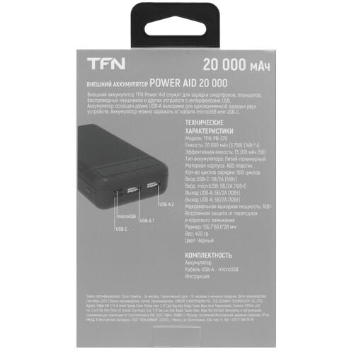 Купить Портативный аккумулятор TFN PowerAid черный  5000388. Характеристики, отзывы и цены в Донецке