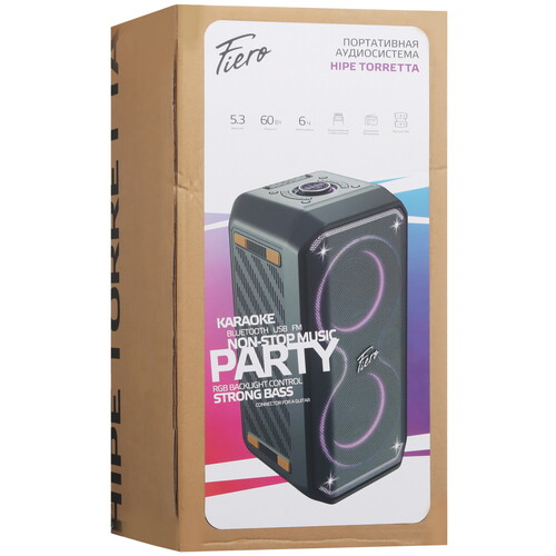 Купить Портативная аудиосистема Fiero Hipe Torretta FRPA-130, серый  9256184. Характеристики, отзывы и цены в Донецке