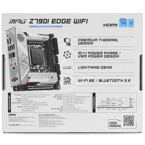 Купить Материнская плата MSI MPG Z790I EDGE WIFI  5079554. Характеристики, отзывы и цены в Донецке