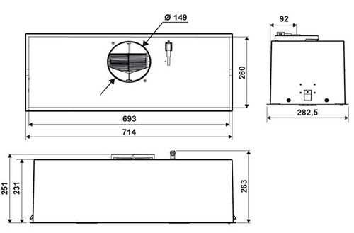 Купить Вытяжка полновстраиваемая Jetair PLANE WH/F/72 серебристый/белый  9012297. Характеристики, отзывы и цены в Донецке