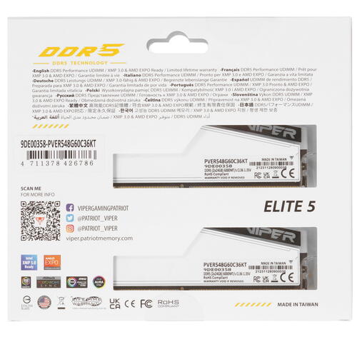 Купить Оперативная память Patriot Memory VIPER ELITE 5 RGB TUF GAMING ALLIANCE [PVER548G60C36KT] 48 ГБ  5447600. Характеристики, отзывы и цены в Донецке