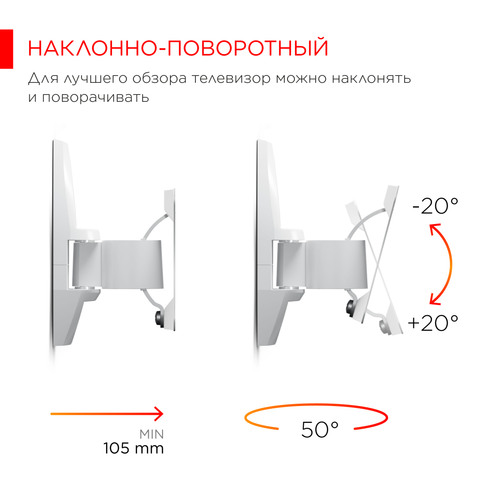 Купить Кронштейн для ТВ Holder LCDS-5062 белый  6605860. Характеристики, отзывы и цены в Донецке