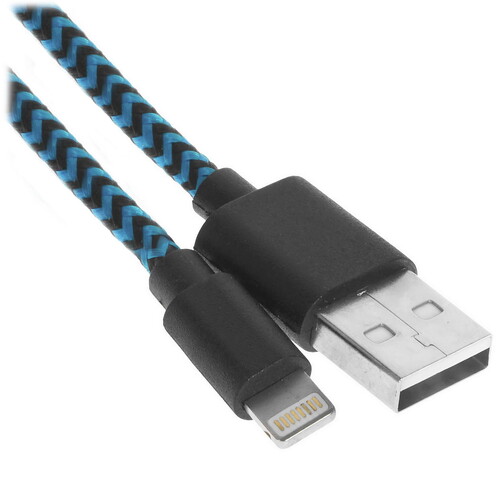 Купить Кабель круглый PERO Lightning 8-pin - USB 2.0 Type-A синий 1 м  5048595. Характеристики, отзывы и цены в Донецке