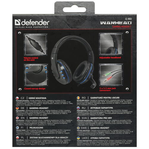 Купить Проводные наушники Defender Warhead G-160 синий 2014  5463199. Характеристики, отзывы и цены в Донецке