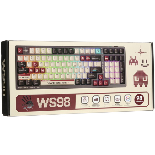 Купить Клавиатура  проводная + беспроводная A4Tech Bloody WS98 Pixels Red  5600517. Характеристики, отзывы и цены в Донецке