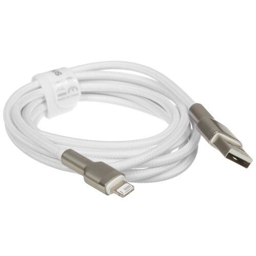 Купить Кабель круглый Baseus Lightning 8-pin - USB 2.0 Type-A белый 2 м  9260686. Характеристики, отзывы и цены в Донецке