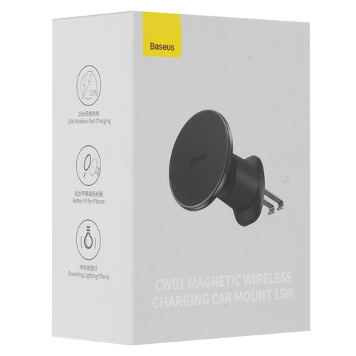 Купить Держатель автомобильный Baseus CW01 Magnetic Qi 15W (Air Vent Version) черный  5487954. Характеристики, отзывы и цены в Донецке