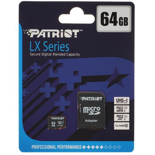 Купить Карта памяти Patriot LX microSDXC 64 ГБ [PSF64GMCSDXC10]  5022470. Характеристики, отзывы и цены в Донецке