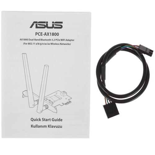 Купить Wi-Fi адаптер + Bluetooth ASUS PCE-AX1800  5074064. Характеристики, отзывы и цены в Донецке