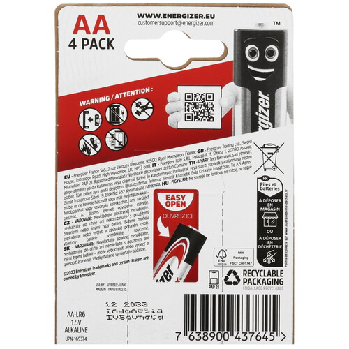 Купить Батарейка Energizer Max AA / AA (LR6/ER14505/FR6/R6P)  5463264. Характеристики, отзывы и цены в Донецке