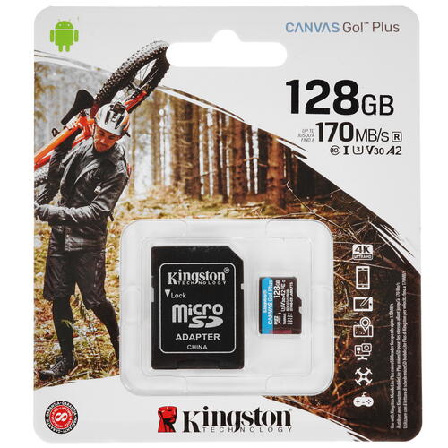 Купить Карта памяти Kingston Canvas Go! Plus microSDXC 128 ГБ [SDCG3/128GB]  1664096. Характеристики, отзывы и цены в Донецке