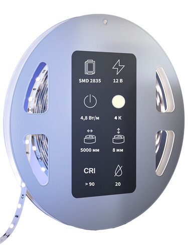 Купить Светодиодная лента Maytoni 12В 2835 4.8Вт/м 4000K 5м IP 20  9185115. Характеристики, отзывы и цены в Донецке