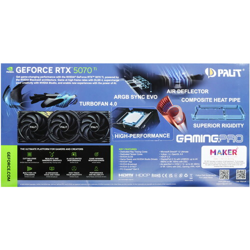 Купить Видеокарта Palit GeForce RTX 5070 Ti GamingPro V1  5623567. Характеристики, отзывы и цены в Донецке
