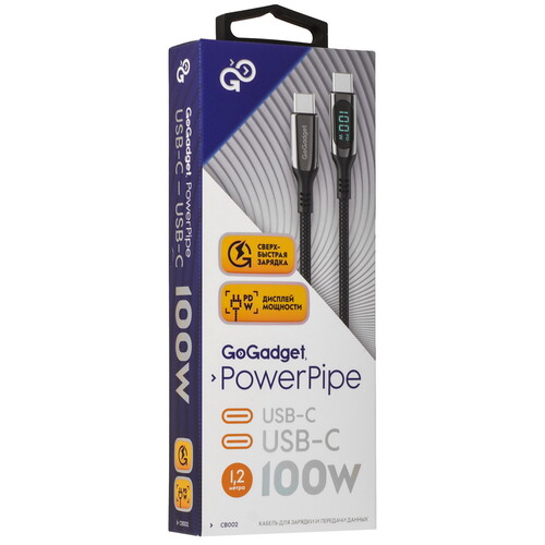 Купить Кабель круглый GoGadget USB Type-C - USB Type-C черный 1.2 м  9206826. Характеристики, отзывы и цены в Донецке