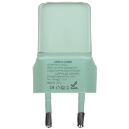 Купить Сетевое зарядное устройство MOCOLL Flash Series 20W зеленый  5470416. Характеристики, отзывы и цены в Донецке