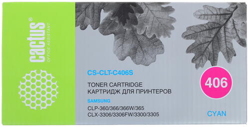 Купить Картридж лазерный Cactus CLT-C406S голубой, с чипом  6679130. Характеристики, отзывы и цены в Донецке