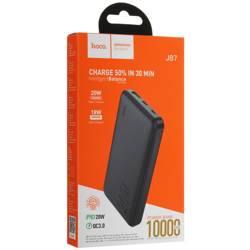 Купить Портативный аккумулятор Hoco J87 черный  5492005. Характеристики, отзывы и цены в Донецке
