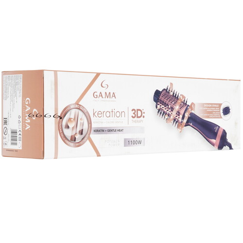 Купить Фен-щетка GA.MA STYLISH KERATION 3D - MY черный/золотистый  9174443. Характеристики, отзывы и цены в Донецке
