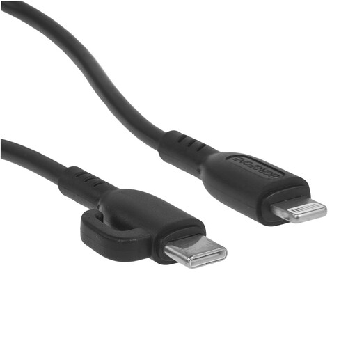 Купить Кабель круглый Borofone Lightning 8-pin - USB Type-C черный 1 м  9244430. Характеристики, отзывы и цены в Донецке