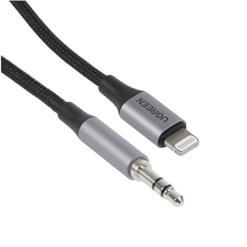 Купить Кабель круглый Ugreen Lightning 8-pin MFI - 3.5 mm jack черный 2 м  9155070. Характеристики, отзывы и цены в Донецке