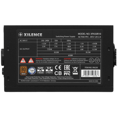Купить Блок питания Xilence Gaming series XN220 650W [XP650R10] черный  5417085. Характеристики, отзывы и цены в Донецке