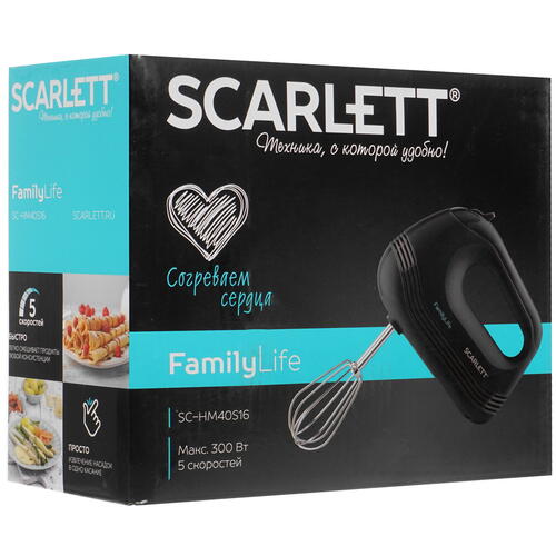 Купить Миксер Scarlett SC-HM40S16 черный  5332993. Характеристики, отзывы и цены в Донецке
