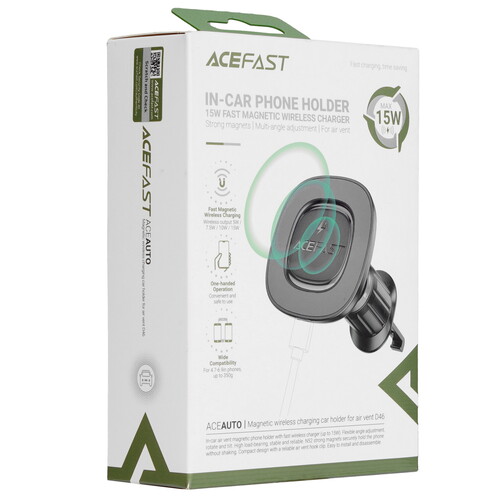 Купить Держатель автомобильный ACEFAST D46 черный  9258656. Характеристики, отзывы и цены в Донецке
