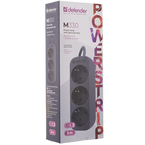 Купить Удлинитель Defender M330 черный  9204465. Характеристики, отзывы и цены в Донецке