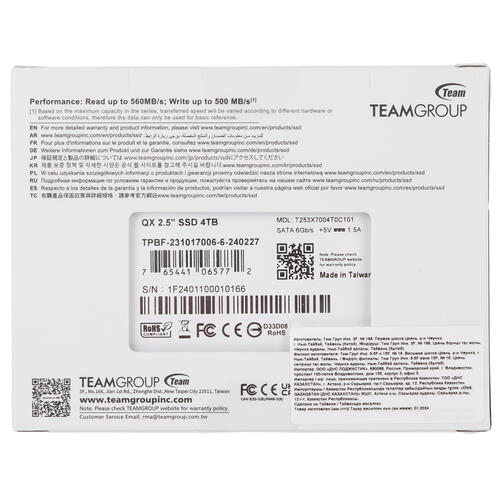 Купить 4000 ГБ 2.5" SATA накопитель TEAMGROUP QX [T253X7004T0C101]  5445563. Характеристики, отзывы и цены в Донецке