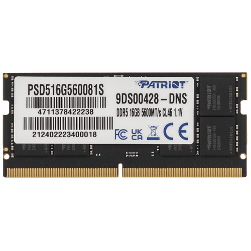 Купить Оперативная память SODIMM Patriot Signature Line [PSD516G560081S] 16 ГБ  5449938. Характеристики, отзывы и цены в Донецке