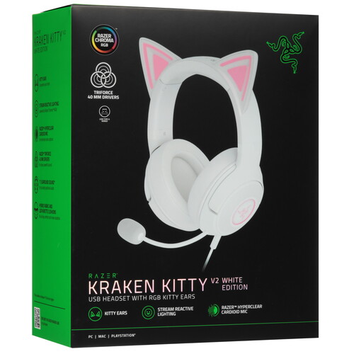 Купить Проводные наушники Razer Kraken Kitty V2 белый 2023  5619571. Характеристики, отзывы и цены в Донецке