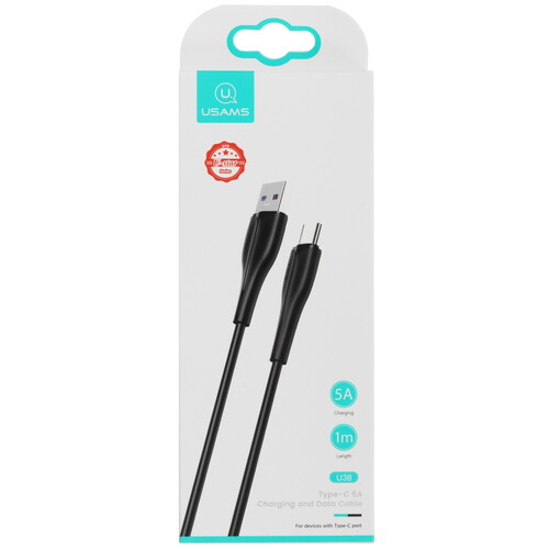 Купить Кабель круглый USAMS USB Type-C - USB 2.0 Type-A черный 1 м  5480456. Характеристики, отзывы и цены в Донецке
