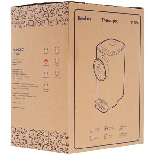 Купить Термопот TESLER TP-5050 красный  9280816. Характеристики, отзывы и цены в Донецке