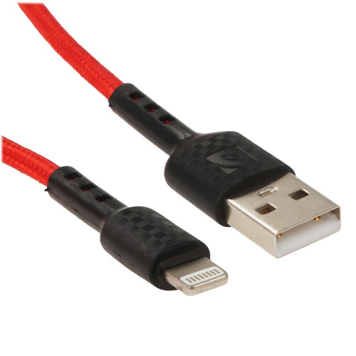 Купить Кабель круглый Defender Lightning 8-pin - USB 2.0 Type-A красный 1 м  5479450. Характеристики, отзывы и цены в Донецке