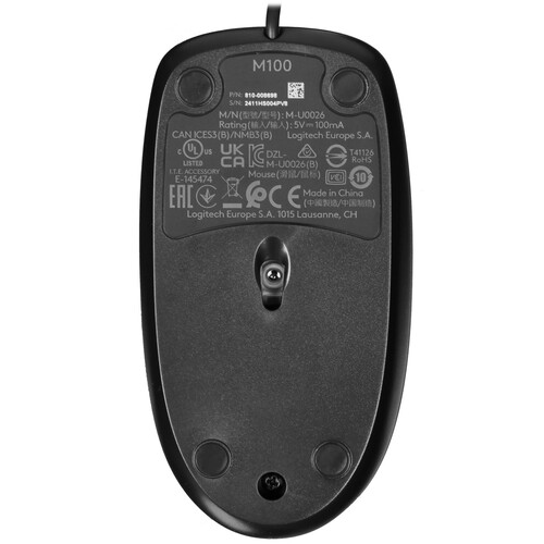 Купить Мышь проводная Logitech M100  5459302. Характеристики, отзывы и цены в Донецке