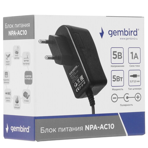 Купить Адаптер питания сетевой Gembird NPA-AC10  9064829. Характеристики, отзывы и цены в Донецке