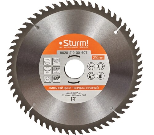 Купить Диск пильный Sturm! 9020-210-30-60T  9111071. Характеристики, отзывы и цены в Донецке