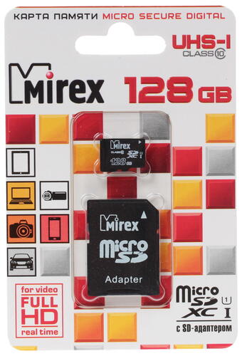 Купить Карта памяти Mirex microSDXC 128 ГБ [13613-AD10S128]  1098269. Характеристики, отзывы и цены в Донецке