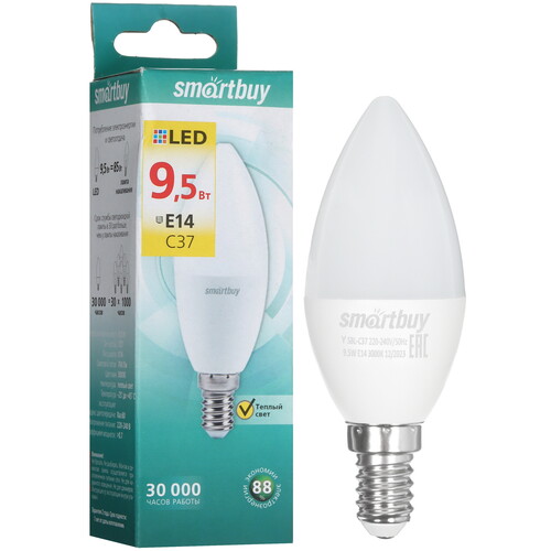Купить Лампа светодиодная Smartbuy-C37-9.5W/3000  9104984. Характеристики, отзывы и цены в Донецке