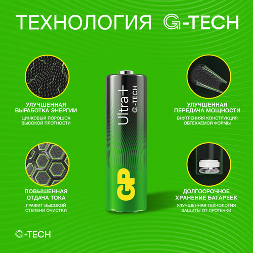 Купить Батарейка GP Ultra+G-TECH AA (LR6/ER14505/FR6/R6P)  5443582. Характеристики, отзывы и цены в Донецке