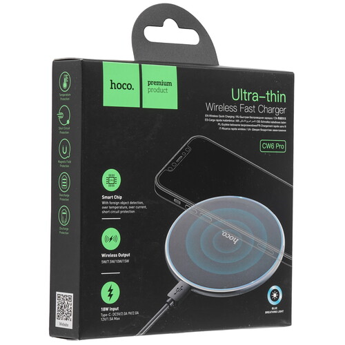 Купить Беспроводное зарядное устройство Hoco CW6 Pro Easy черный  5460421. Характеристики, отзывы и цены в Донецке