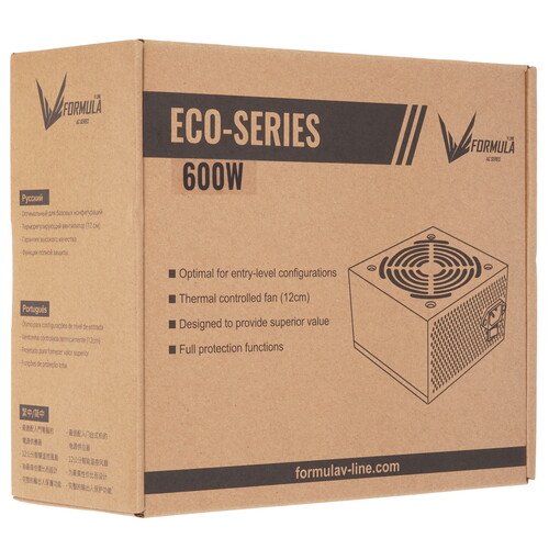 Купить Блок питания Formula ECO-600W  серый  9229609. Характеристики, отзывы и цены в Донецке