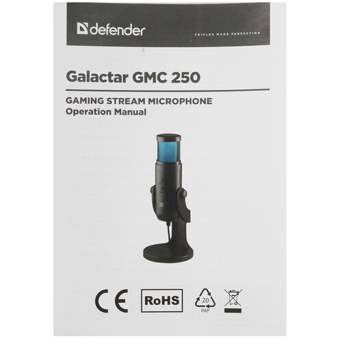 Купить Микрофон Defender Galactar GMC 250 черный  9230354. Характеристики, отзывы и цены в Донецке