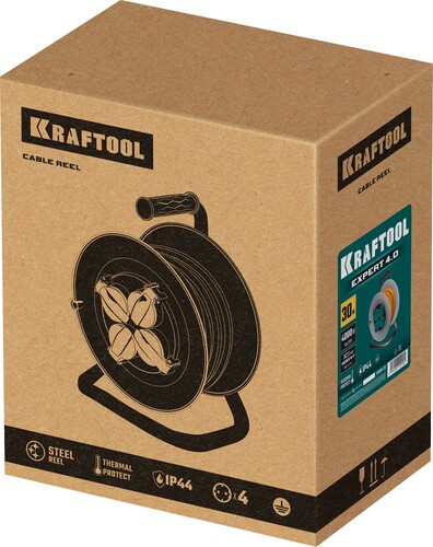 Купить Удлинитель силовой KRAFTOOL  55089-50 оранжевый  9172155. Характеристики, отзывы и цены в Донецке