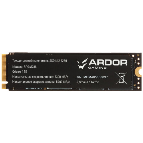 Купить 1024 ГБ M.2 NVMe накопитель ARDOR GAMING Rapid [RPIG1024-RPG41288]  5447055. Характеристики, отзывы и цены в Донецке